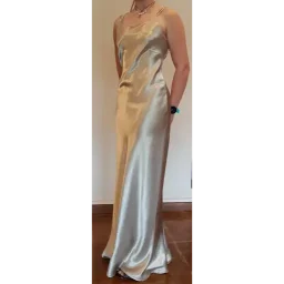 CocktailDress-GoldSatinBiasCut