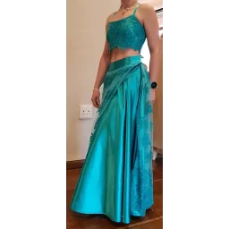 MatricDanceDress-TurqSatin&Lace